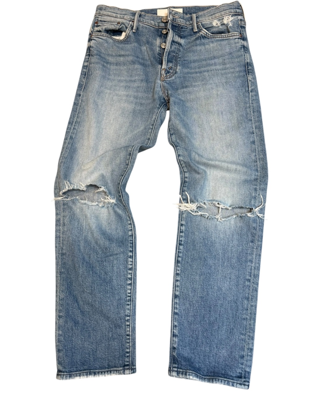 MOTHER The Trickster Ankle Jeans 28 Crying On Holy Ground Distressed